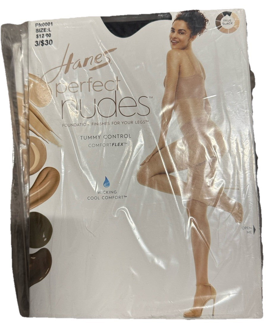3PK Hanes Tummy Control Girl Short Hosiery Perfect Nudes Run Resistant Pantyhose