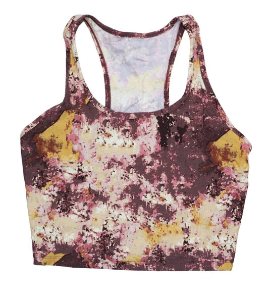 Calvin Klein Women's Performance Printed Racerback Crop Tank Top Stardust NWT