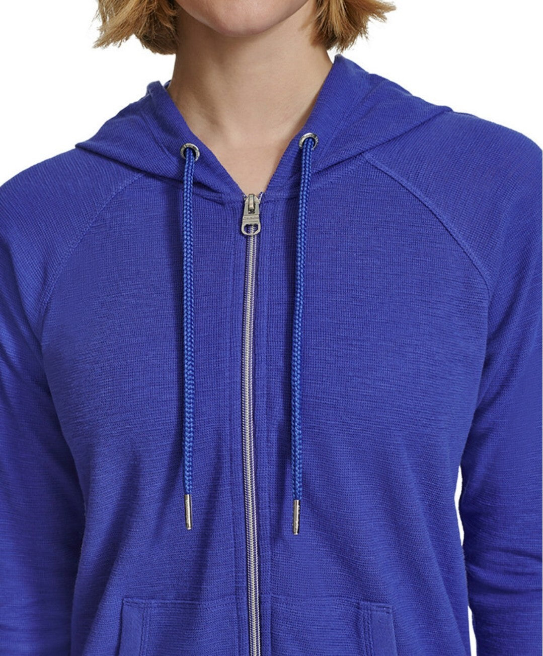 Calvin Klein Women's Performance Ruched-Sleeve Zip Hoodie Size XS Luna NWT