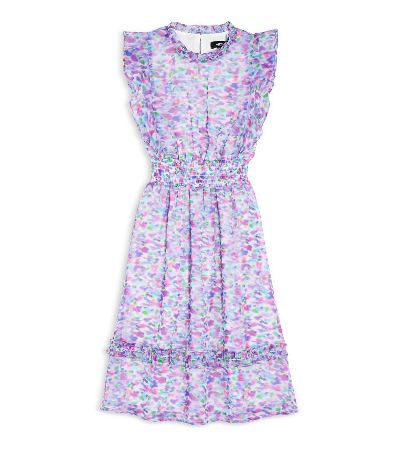 Aqua Girls Midi All Over Dress Little & Big Kid Exclusive Color Lilac Multi