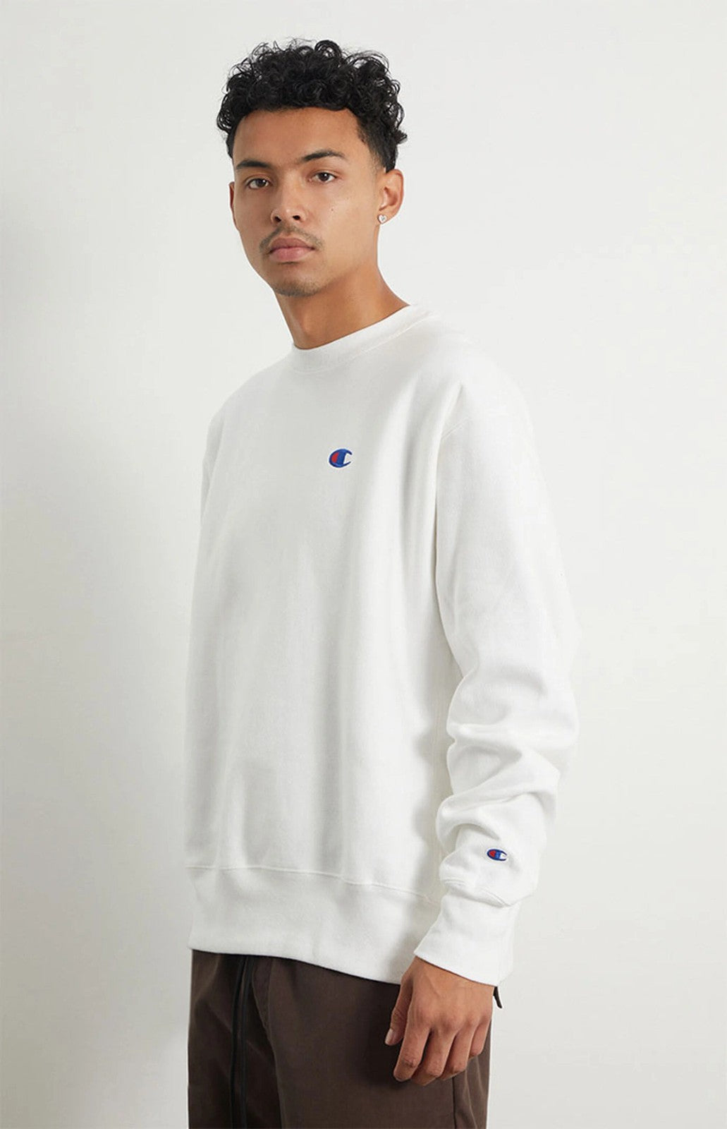 Champion Men's Reverse Weave Crewneck Sweatshirt Size Large Color White NWT
