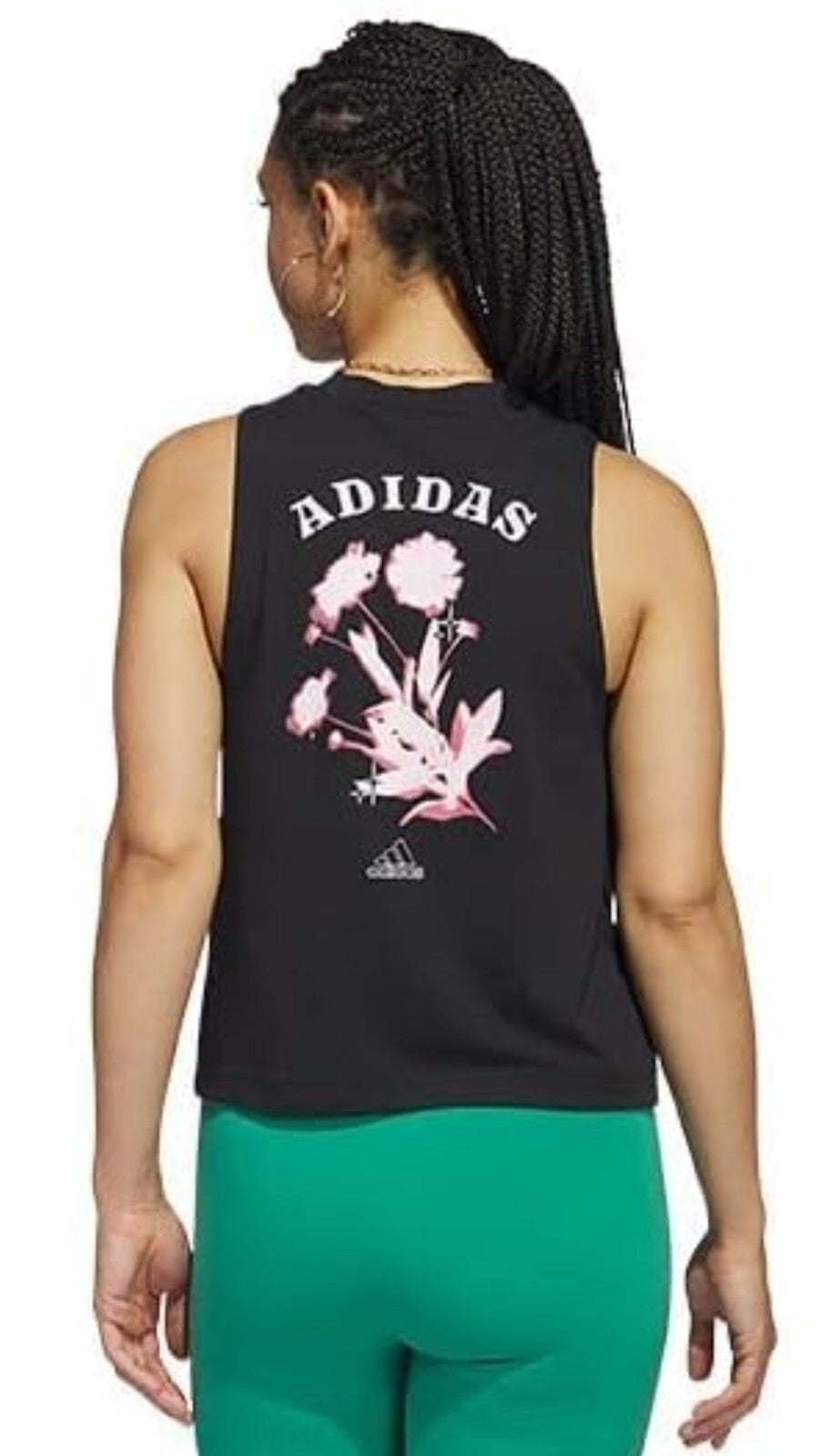 Adidas Women's Bloom Knotted Tank Top Color Black Size Large NWT
