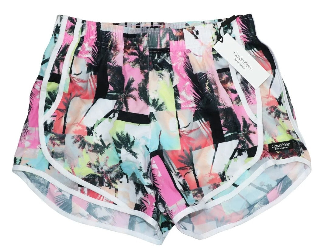 Calvin Klein Women's Performance Printed Lined Lightweight Athletic Shorts NWT