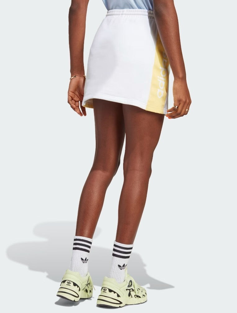 Adidas Originals Women's White Logo Side Panel Fleece Sweat Skirt Size M NWT