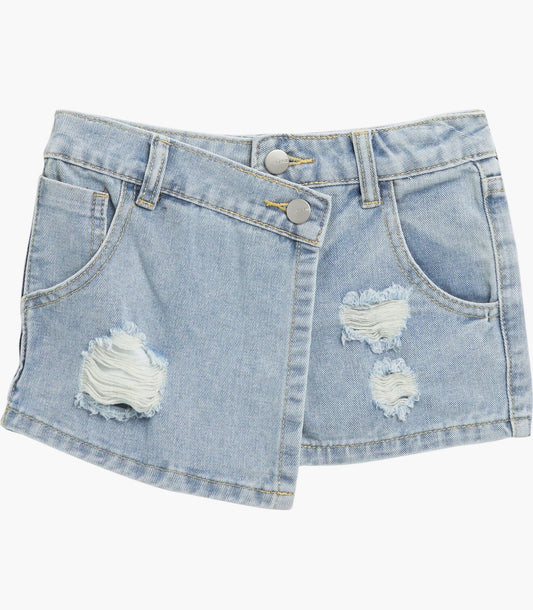 Joe's Jeans Big Girls Jolie Skort Dan Wash Distressed Five-Pocket Design Short