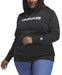 Adidas Women's Plus Size Trendy Pullover Logo Print Fleece Hoodie Black NWT