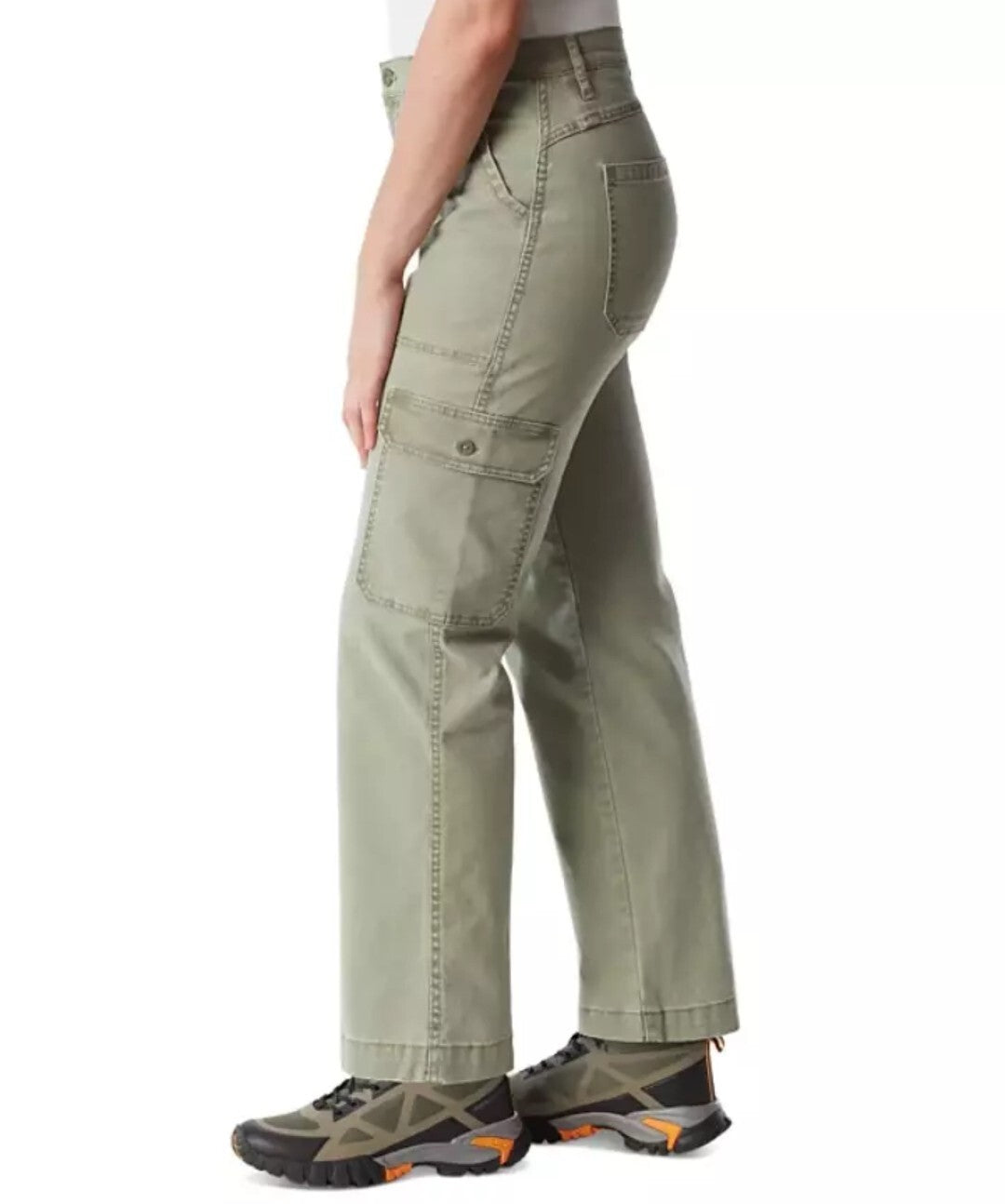 Bass Outdoor Womens High-Rise Canvas Cargo Pants Deep Lichen Green Size 6 New