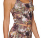 Calvin Klein Women's Performance Printed Racerback Crop Tank Top Ice Leopard NWT