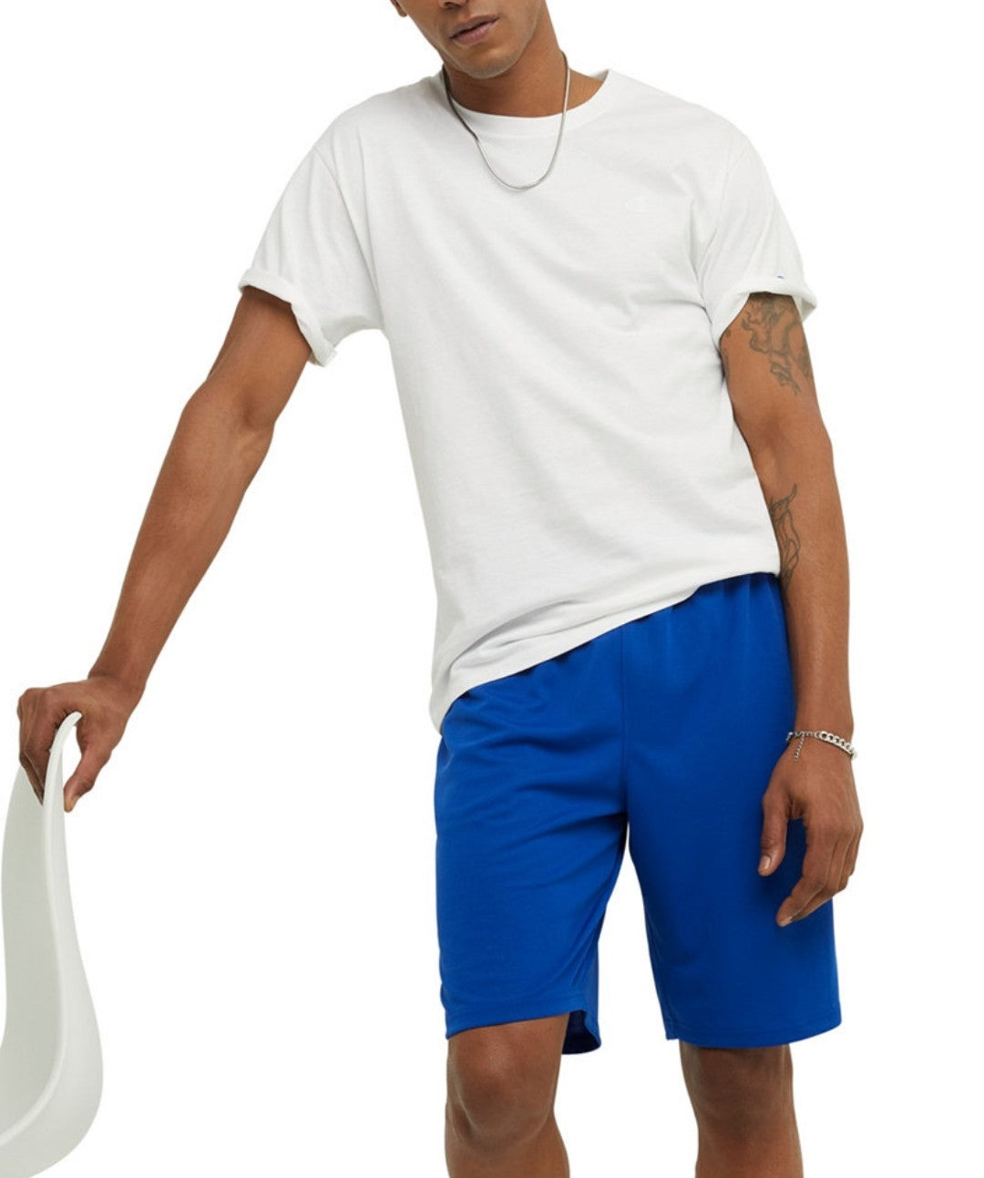 Champion Men's Classic Cotton Jersey Graphic Tee T-shirt White Small NWT