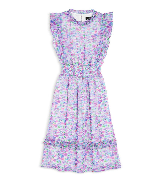 Aqua Girls Midi All Over Dress Little & Big Kid Exclusive Color Lilac Multi