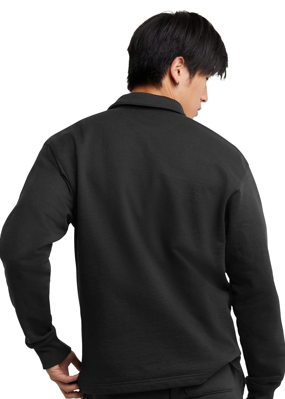 Champion Mens Powerblend Classic Fit Rugby Long Sleeves Shirt Medium Black NWT