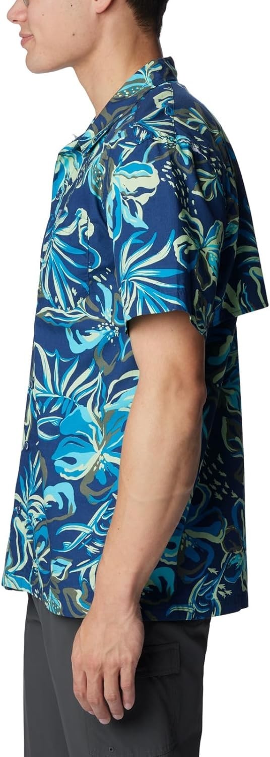 COLUMBIA Men's PFG Trollers Best Tide Camp Shirt Blue Carbon Size M $60 NWT