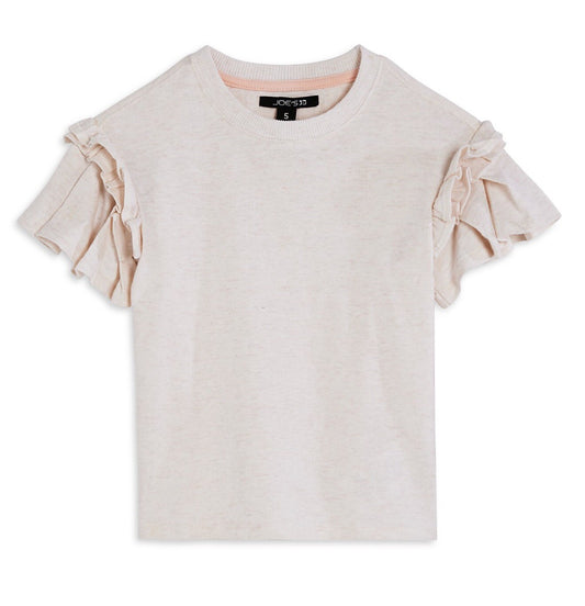 Joe's Jeans Girls' Renn Cotton Blend Ruffled Sleeve Tee Little & Big Kid New
