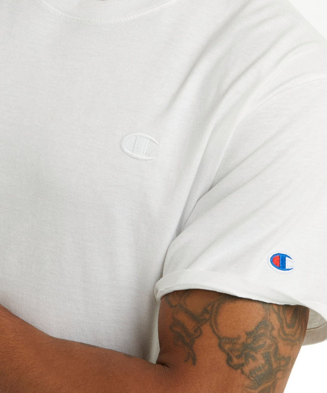 Champion Men's Classic Cotton Jersey Graphic Tee T-shirt White Small NWT