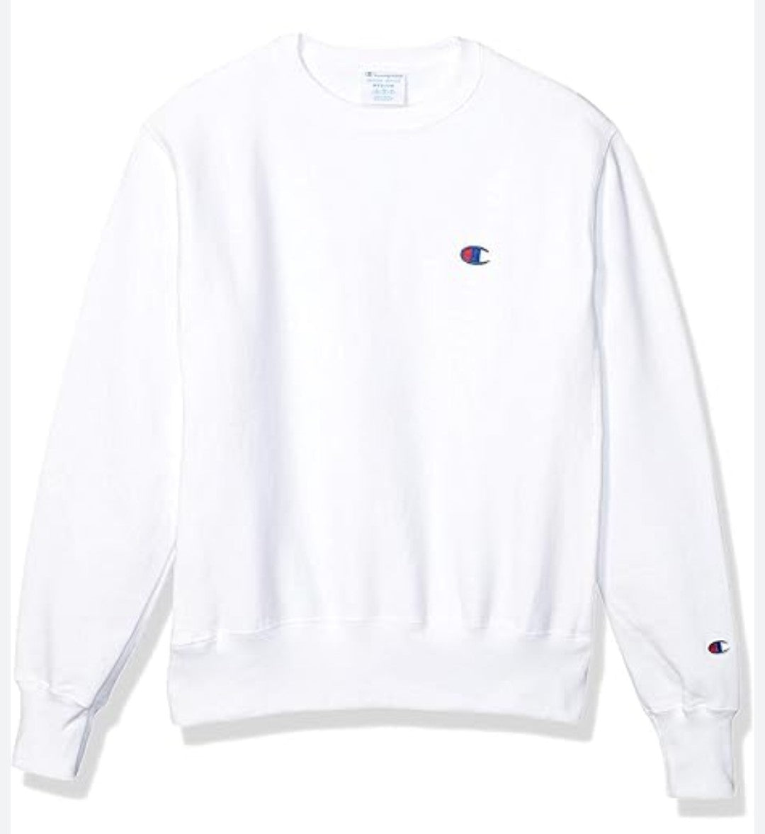 Champion Men's Reverse Weave Crewneck Sweatshirt Size Large Color White NWT