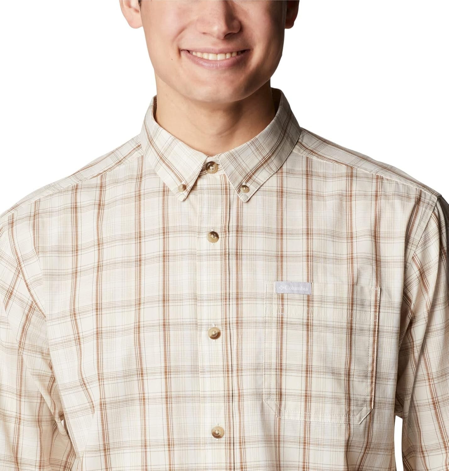 Columbia Men's Rapid Rivers II Long Sleeve Shirt Chalk Soft Multi Size Small 