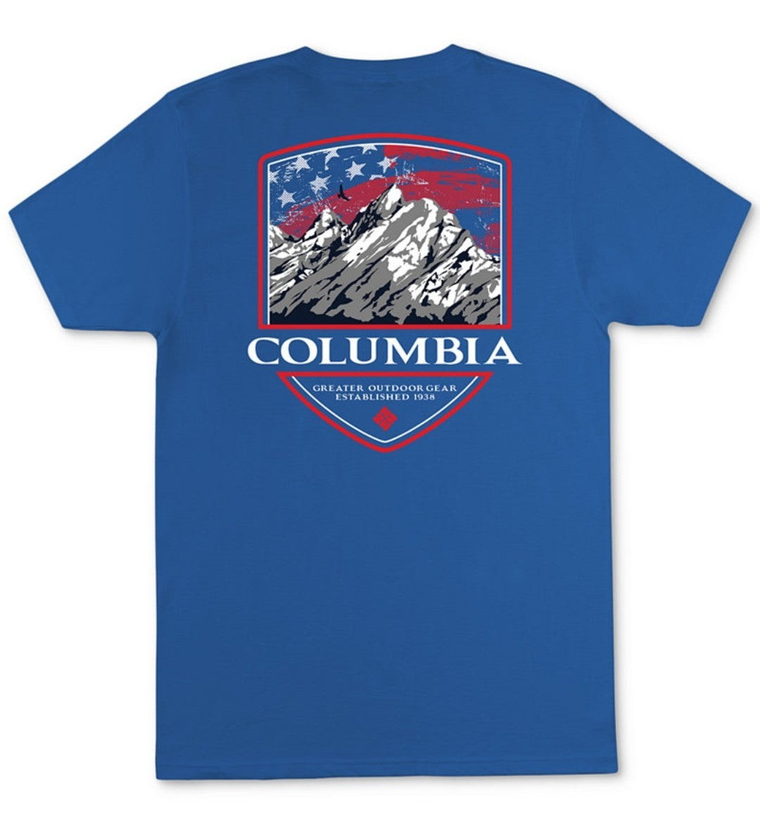 Columbia Men's Mayo Regular-Fit Logo Graphic T-Shirt, Vivid Blue, Size M