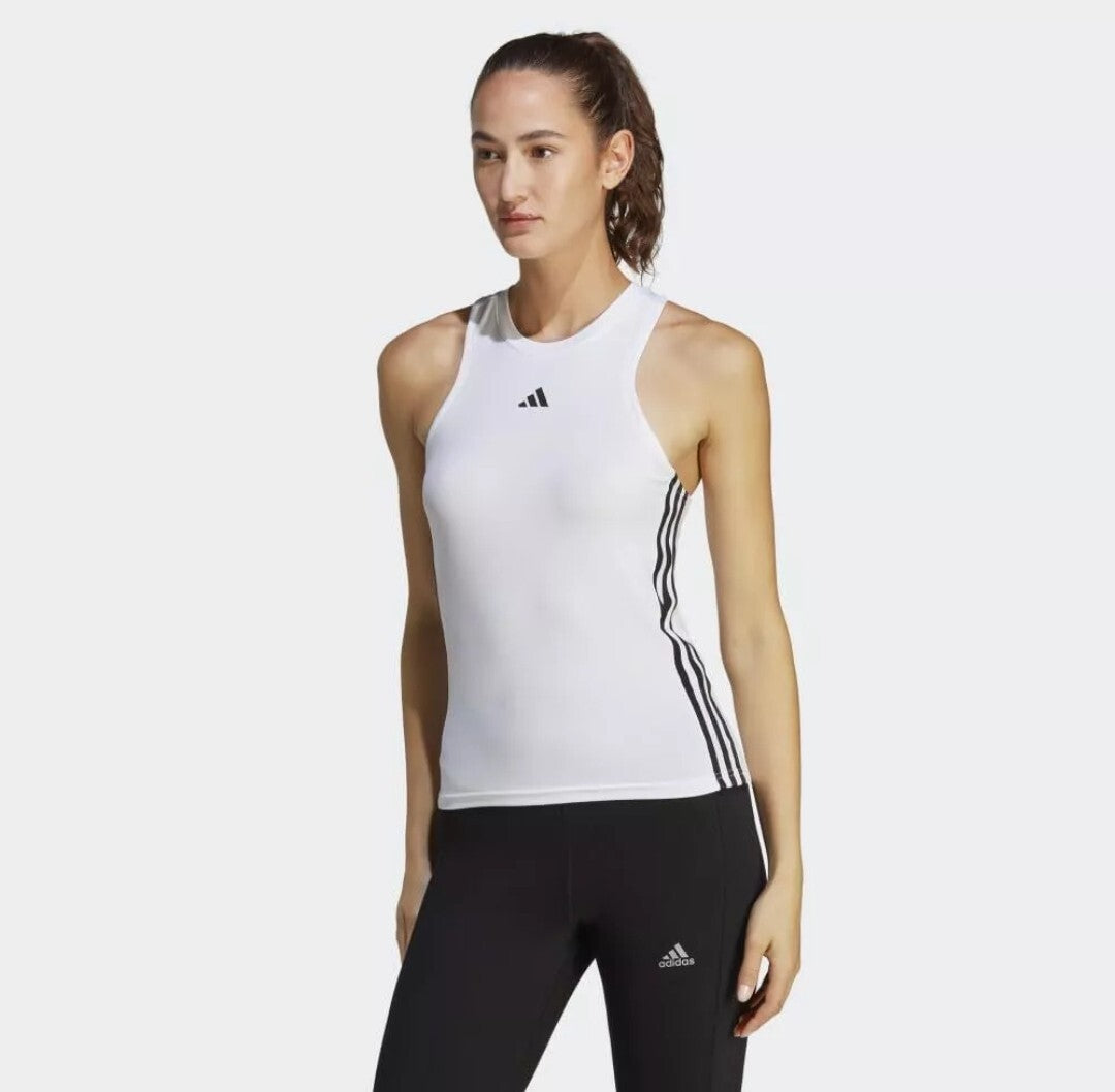 Adidas Women's AEROREADY Training Essentials Regular 3-Stripes Size M White NWT