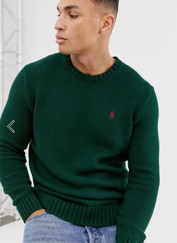 Polo Ralph Lauren Men's Sweater Cotton Knit Round Neck Green Size XL