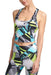 Calvin Klein Womens Printed Racerback Cropped Tank Top Small Prism Green Glow