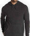MICHAEL KORS Mens Waffle Knit Wool Blend Hooded Pullover Sweater Charcoal $178