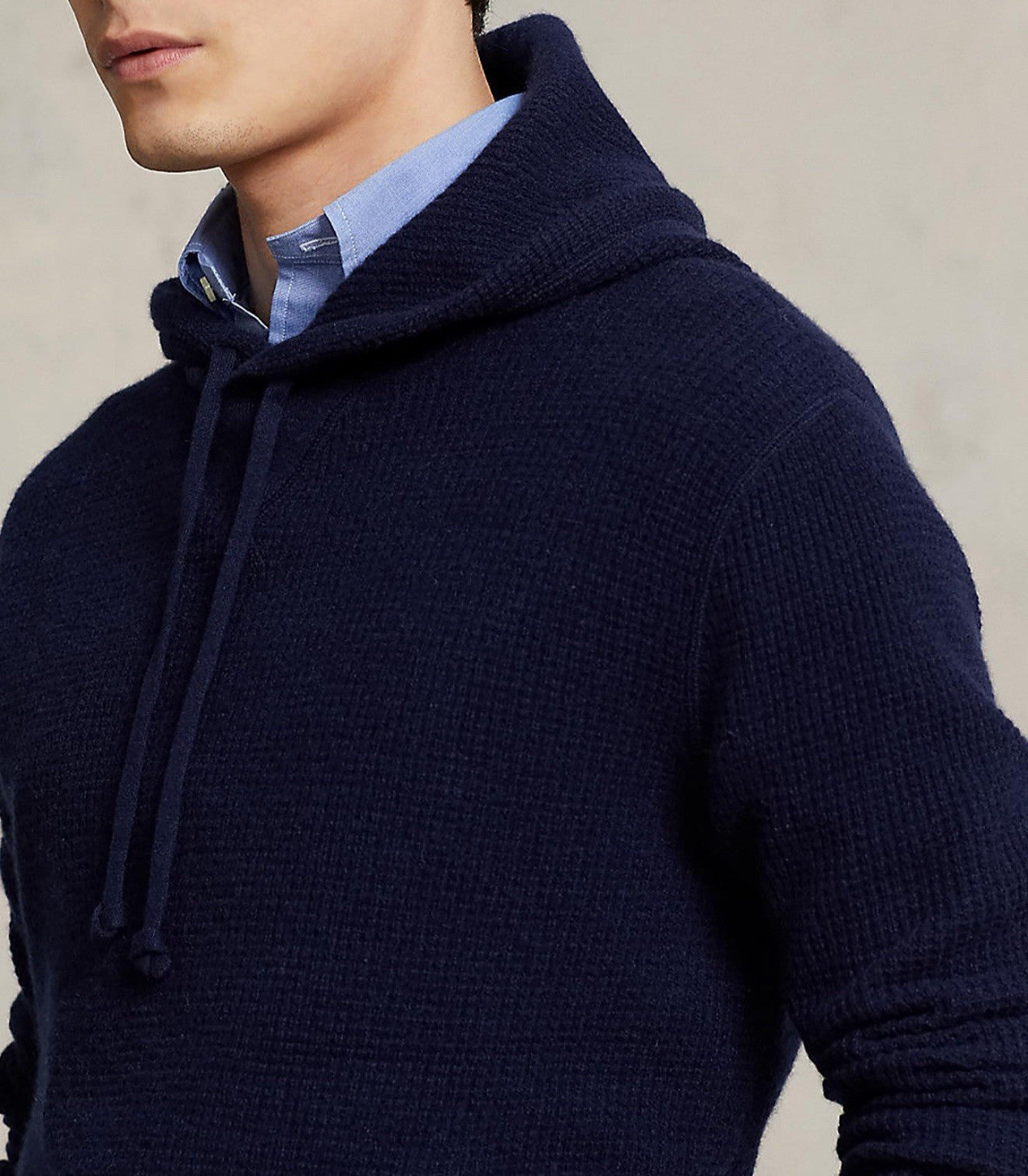 Polo Ralph Lauren Mens WASHABLE CASHMERE Waffle Knit Hoodie Sweater Jumper XXL