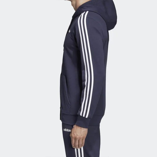 Adidas Men's Essentials 3 Stripes Fleece Full Zip Hoodie Small Legend Ink NWT