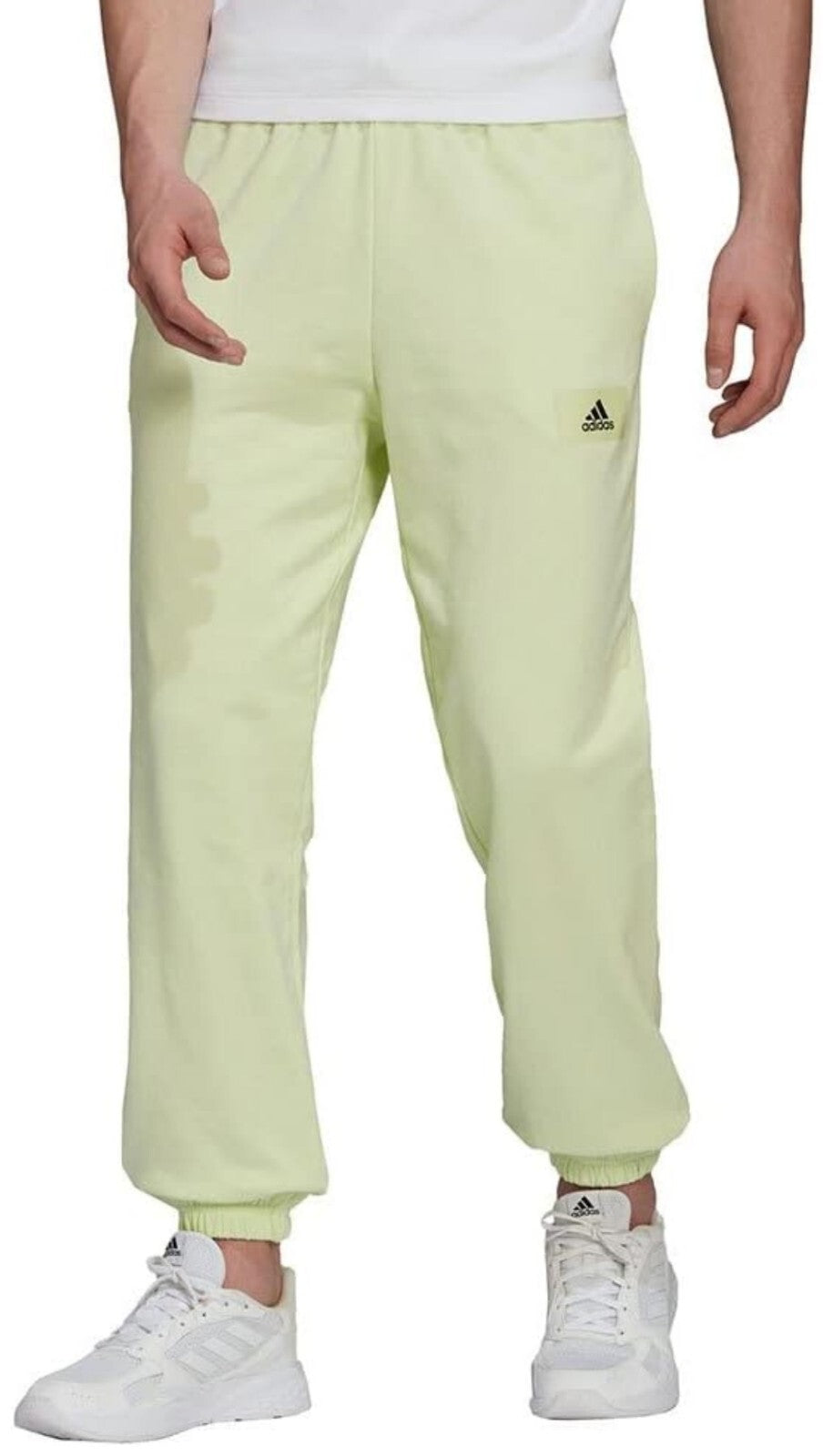 adidas mens Essentials Feelvivid Cotton Fleece Straight Leg Sweatpants 2XL Lime