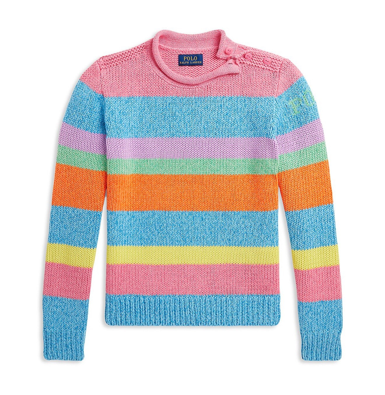 Polo Ralph Lauren Girls' Striped Cotton Rollneck Sweater - Little Kid, Big Kid