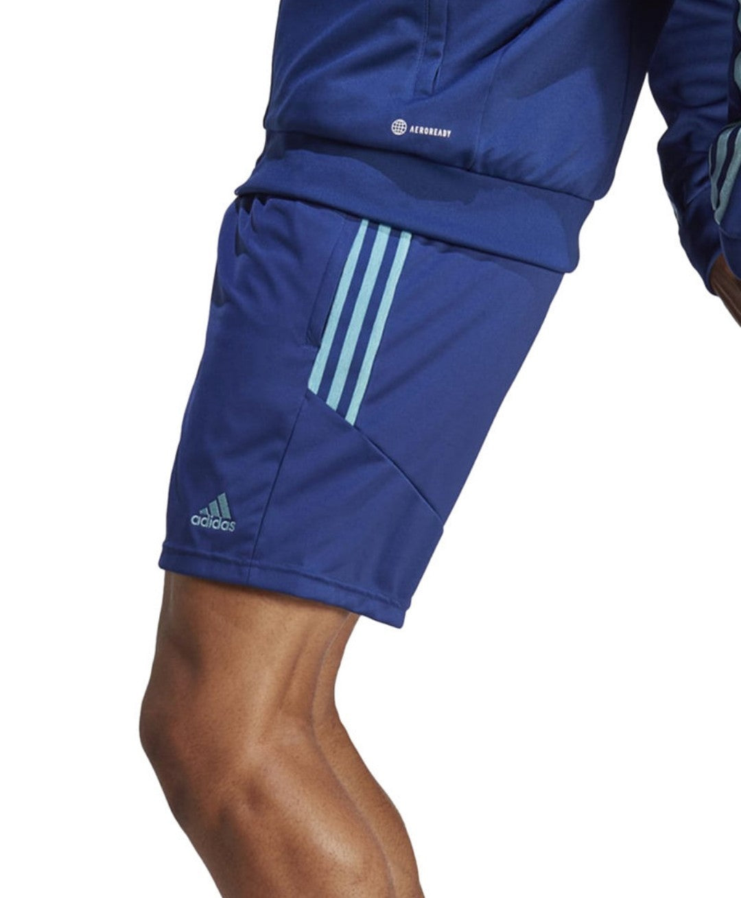 Adidas Men's Lightweight Three Stripe 8 Track 1/4 Shorts Size XX-Large Blue NWT