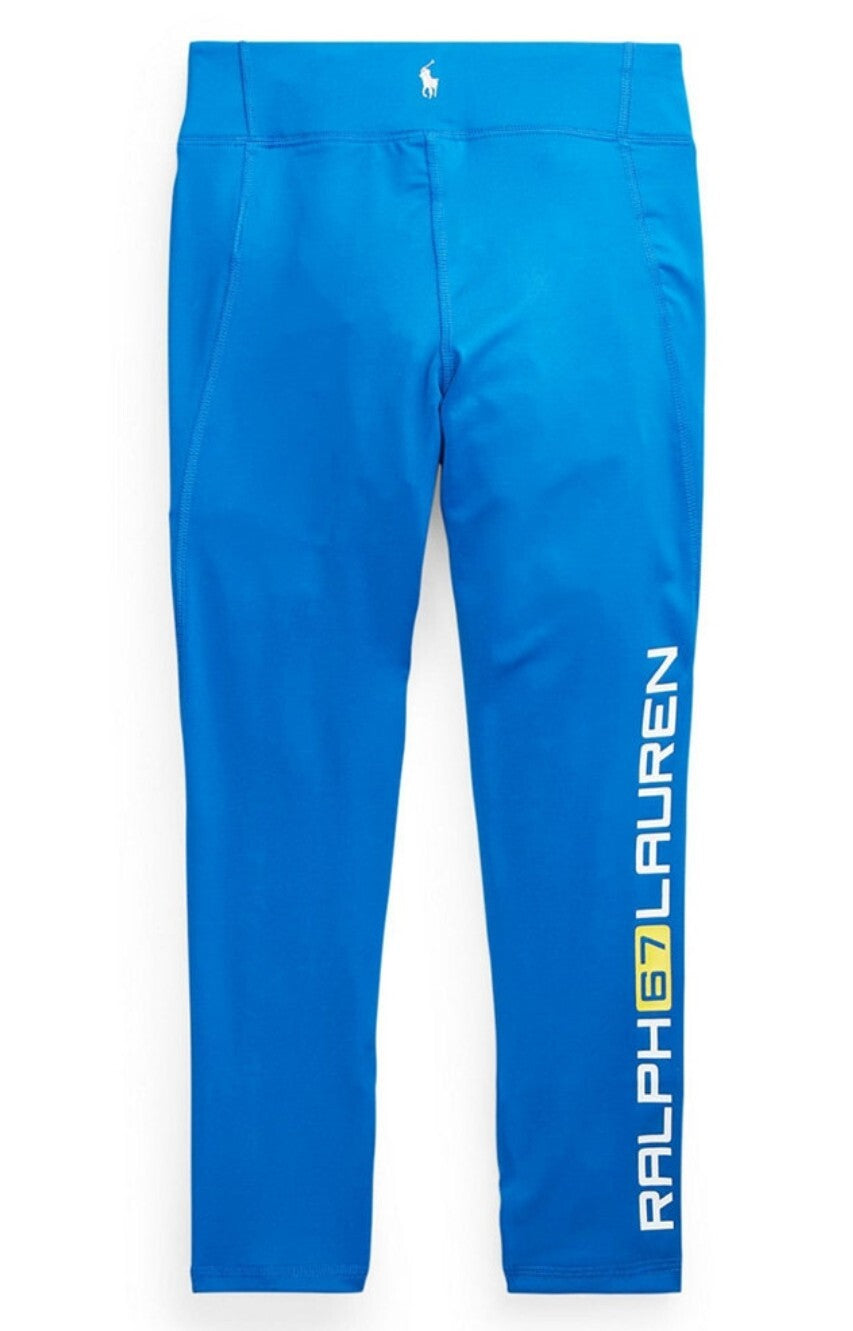 Polo Ralph Lauren Polo Girls Stretch Jersey Blue Pant Logo, XL (16) NWT