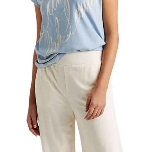 Lauren Ralph Lauren Women's Hemp Wide-leg Trouser Color Pale Cream Size XXL New