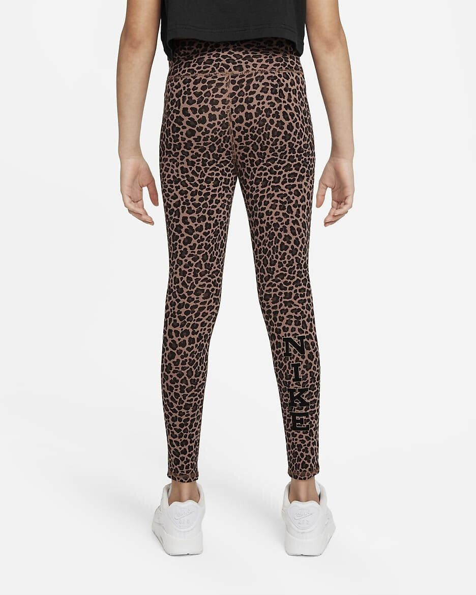Nike Girls Sportswear FavoritesBig Kids Leopard Printed Tight Fit LeggingsNew