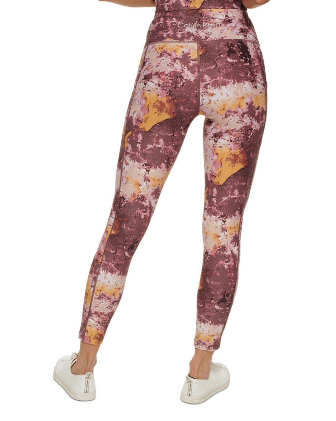Calvin Klein Womens Printed High-waist Leggings, Newport Java Size Small NWT
