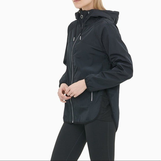 Calvin Klein Women's Performance Hooded CrossBack Jacket Black Size Small NWT