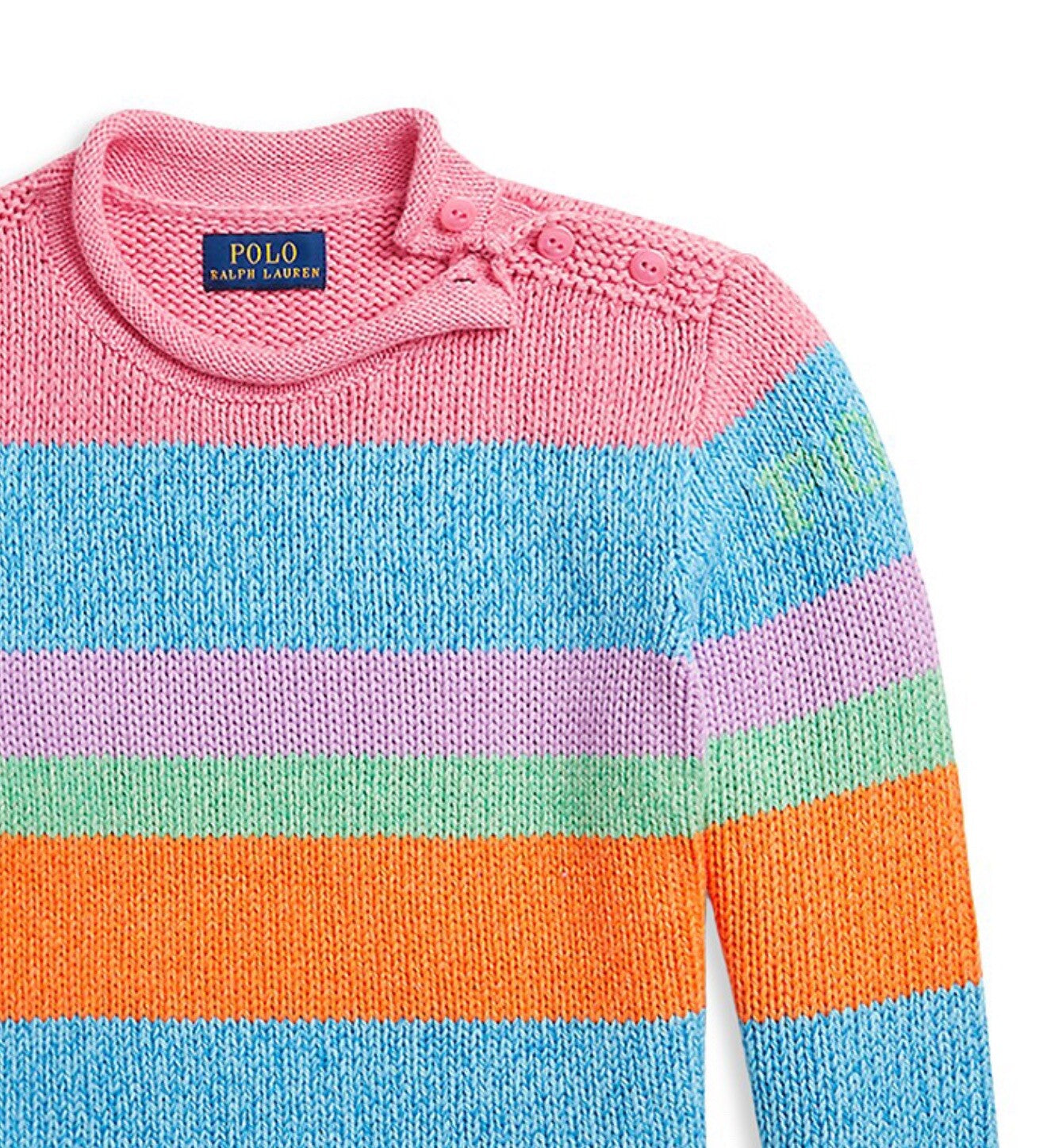 Polo Ralph Lauren Girls' Striped Cotton Rollneck Sweater - Little Kid, Big Kid