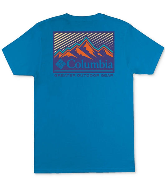 Columbia Men's Mountain Scape PFG Graphics T-Shirt Size Small Compass Blue New