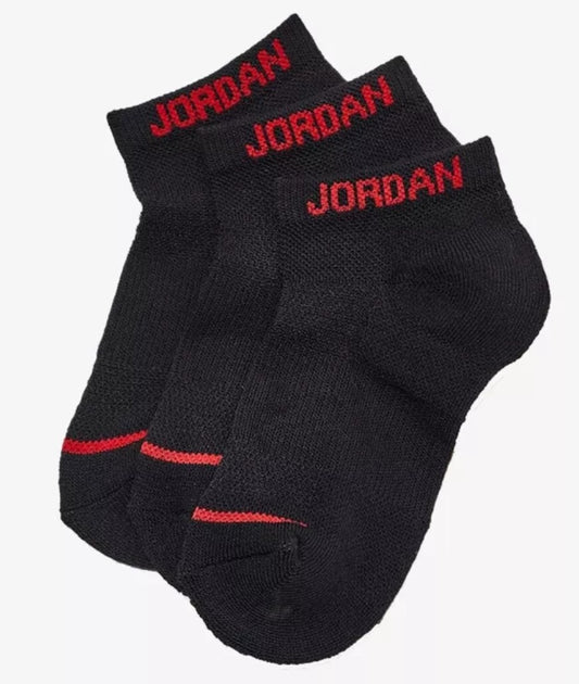 Air JORDAN Kids 3-Pack Jordan Basketball Low Cut Socks Black Size  7C-10C NWT