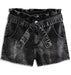 Joe's Jeans Girls Gia Regular Fit Belted Denim Shorts Little Kid Black Galaxy