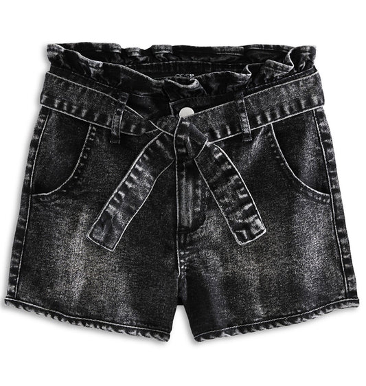 Joe's Jeans Girls Gia Regular Fit Belted Denim Shorts Little Kid Black Galaxy
