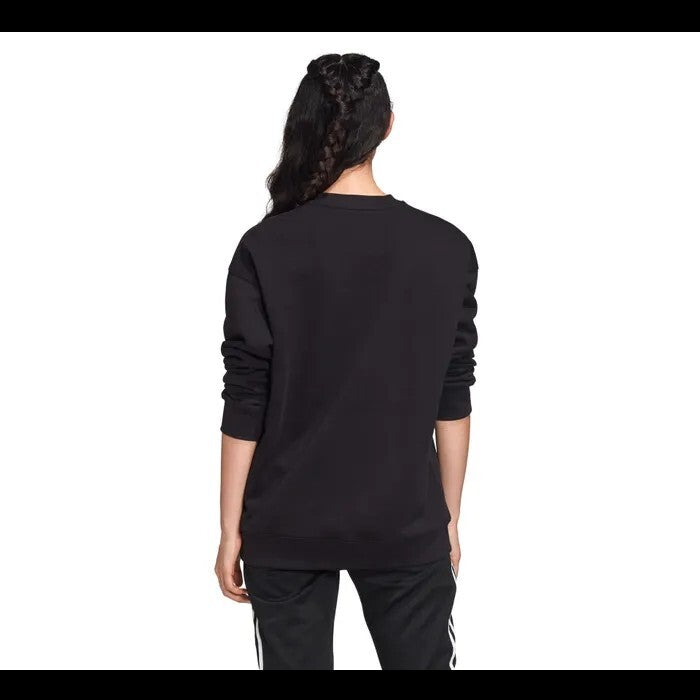 Adidas Women's originals Trefoil Crewneck Sweatshirt Black IB7431 Large NWT