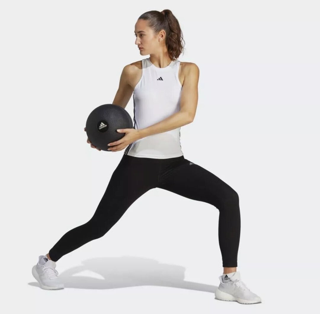 Adidas Women's AEROREADY Training Essentials Regular 3-Stripes Size M White NWT