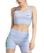 adidas Originals Women's High Shine Halter Scoop-neck Crop Bra TopBlue Large 