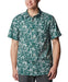 COLUMBIA Men's PFG Super Slack Tide Camp Shirt Green Print Small Omni-Wick NWT