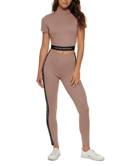 Calvin Klein Women's Performance Minimal Logo Tape High Waisted Leggings Large 