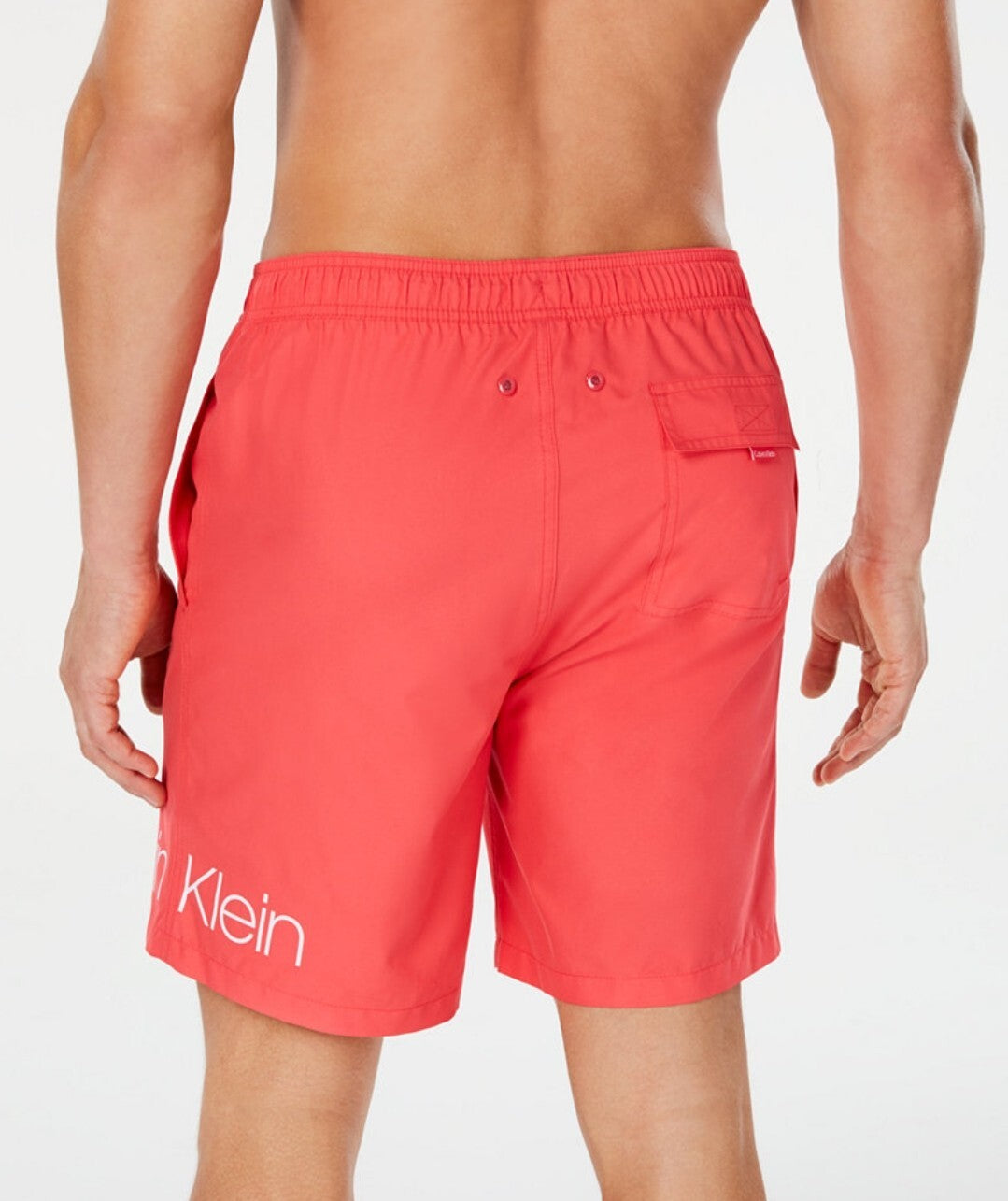 Calvin Klein Men's 7" Volley Logo Quick Dry UPF 50+ Swim Trunks Dark Coral XXL