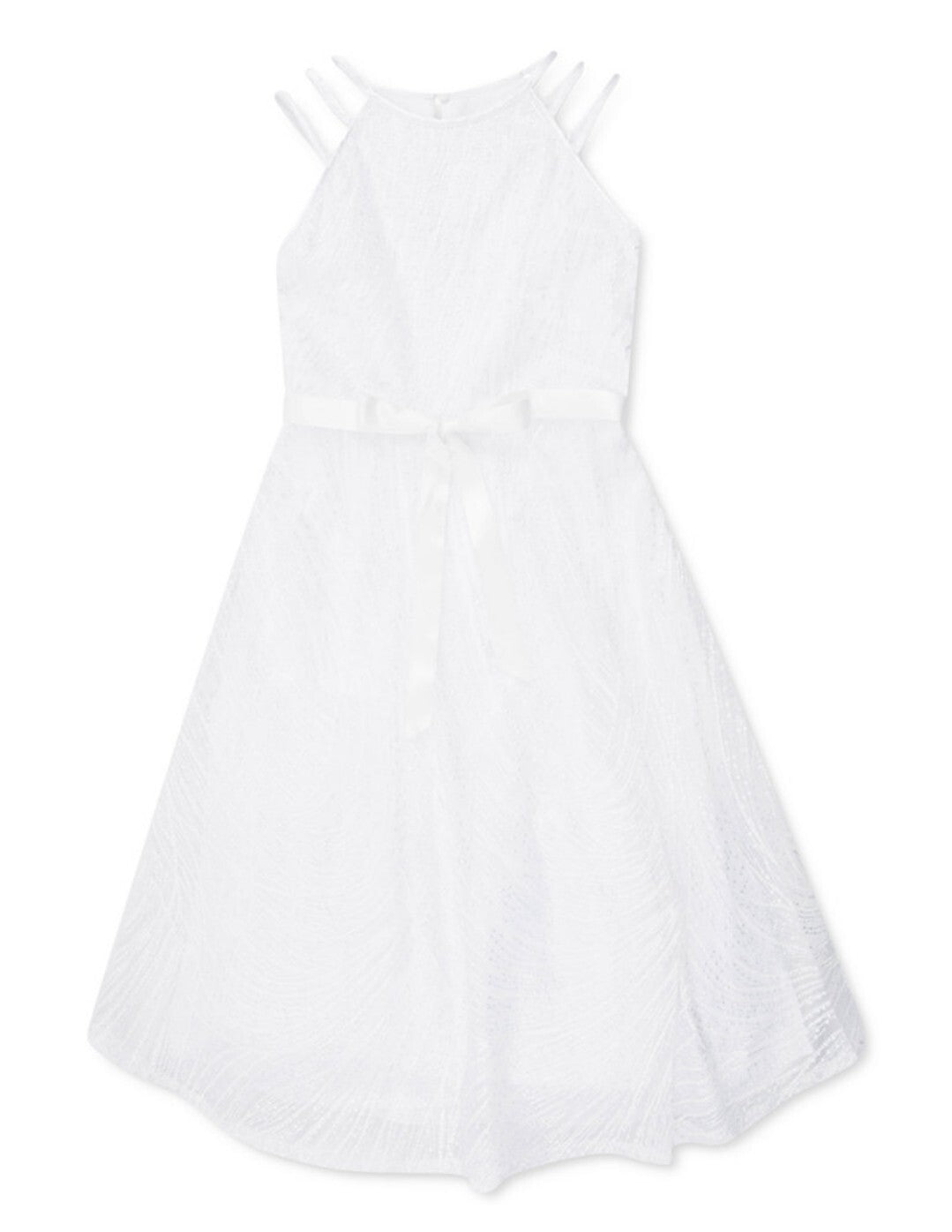 Speechless Big Kids Girls Embroidered Sequin Sleeveless Dress White Size 7 NWT