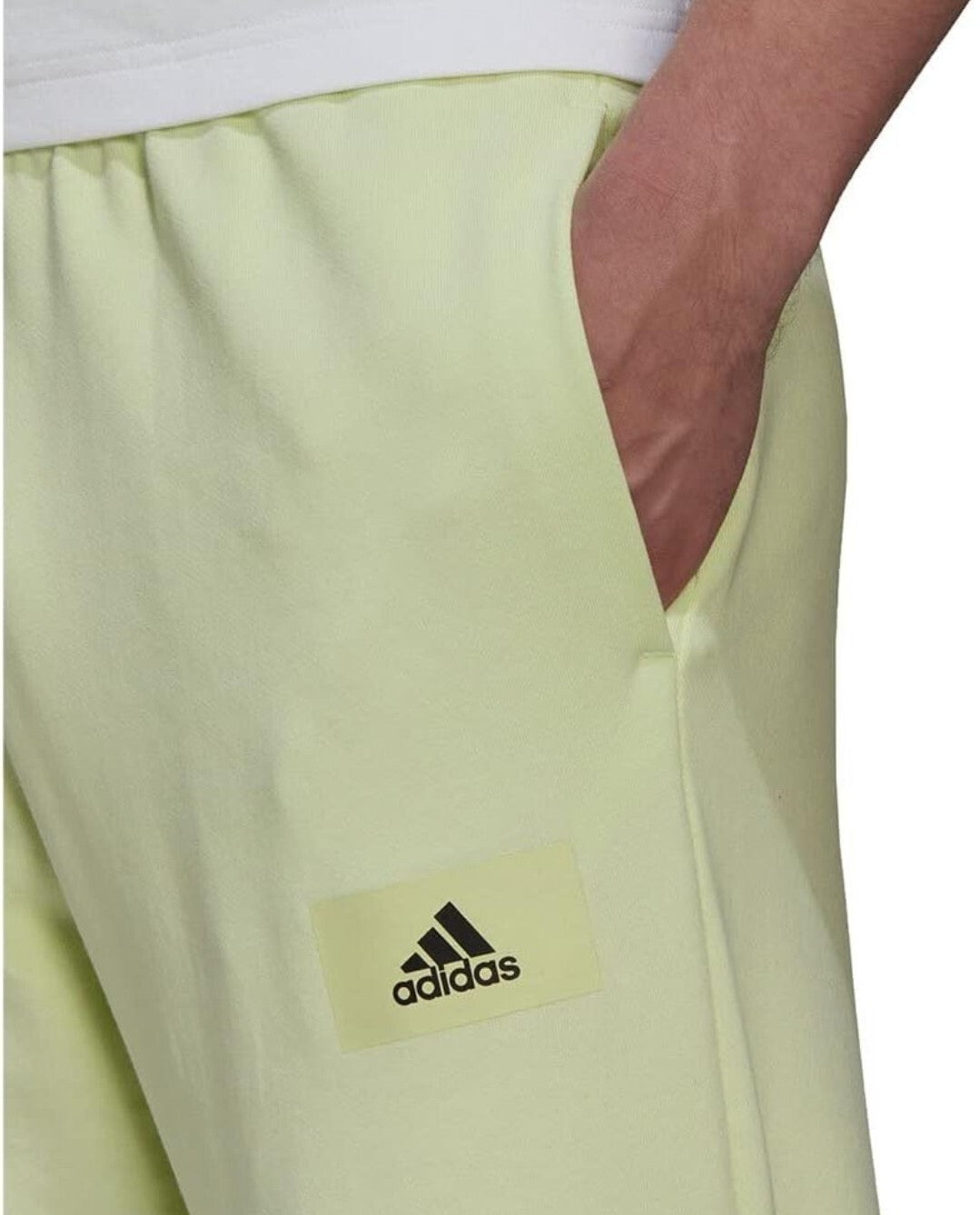 adidas mens Essentials Feelvivid Cotton Fleece Straight Leg Sweatpants 2XL Lime