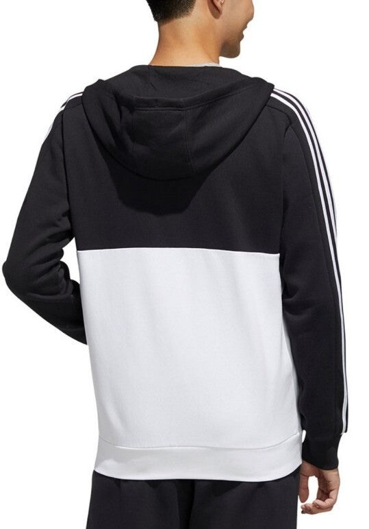 Adidas Mens Essentials 3 Stripe Sweat Shirt Jacket FM3449 black/White Small NWT