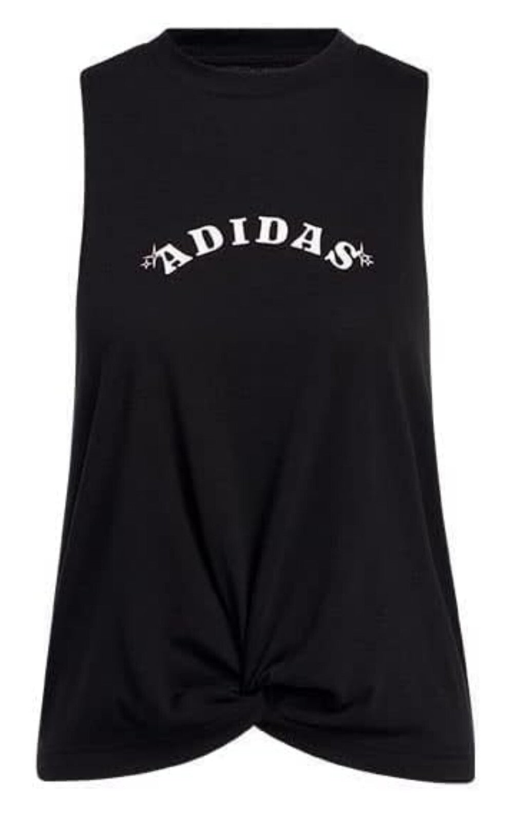 Adidas Women's Bloom Knotted Tank Top Color Black Size Large NWT